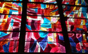 ジャン・バゼーヌのステンドグラス　グリザイユ絵付け